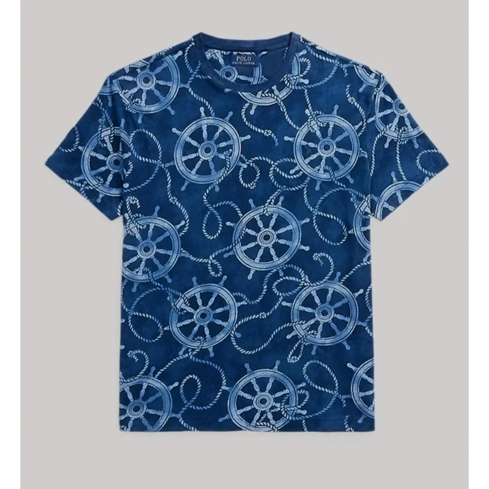 POLO RALPH LAUREN MEN'S S/S T-SHIRT~NAVY NAUTICAL~3XL TALL~NWT
